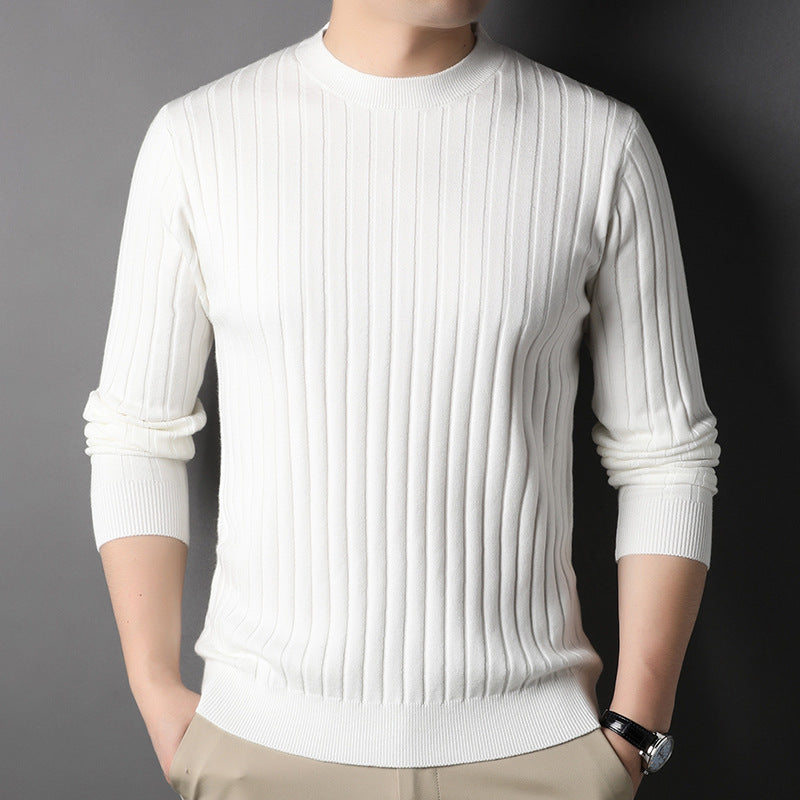 Men Autumn Sweater Slim Fit Knit With Round Neck And Long Sleeves