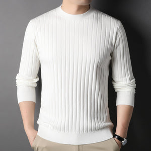 Men Autumn Sweater Slim Fit Knit With Round Neck And Long Sleeves