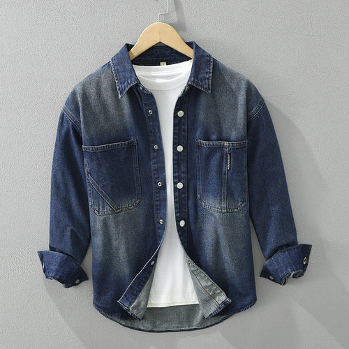 Men Spring Autumn Jacket Solid Color Loose Fit With Regular Length