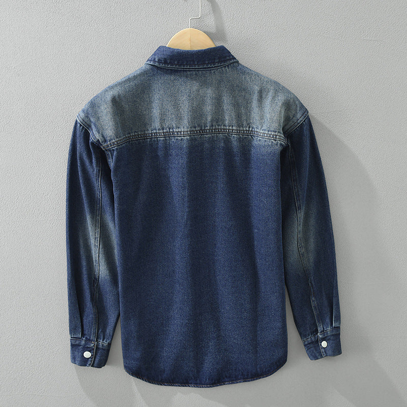 Men Spring Autumn Jacket Solid Color Loose Fit With Regular Length